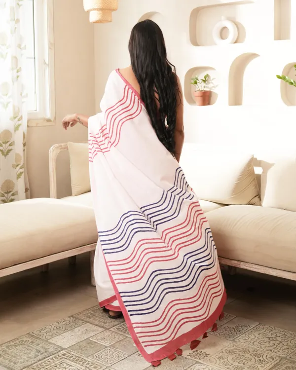 Baby_Pink_Cotton_Waves_H_Block_Printed_Mul_Saree_With_Tassels_For_Women